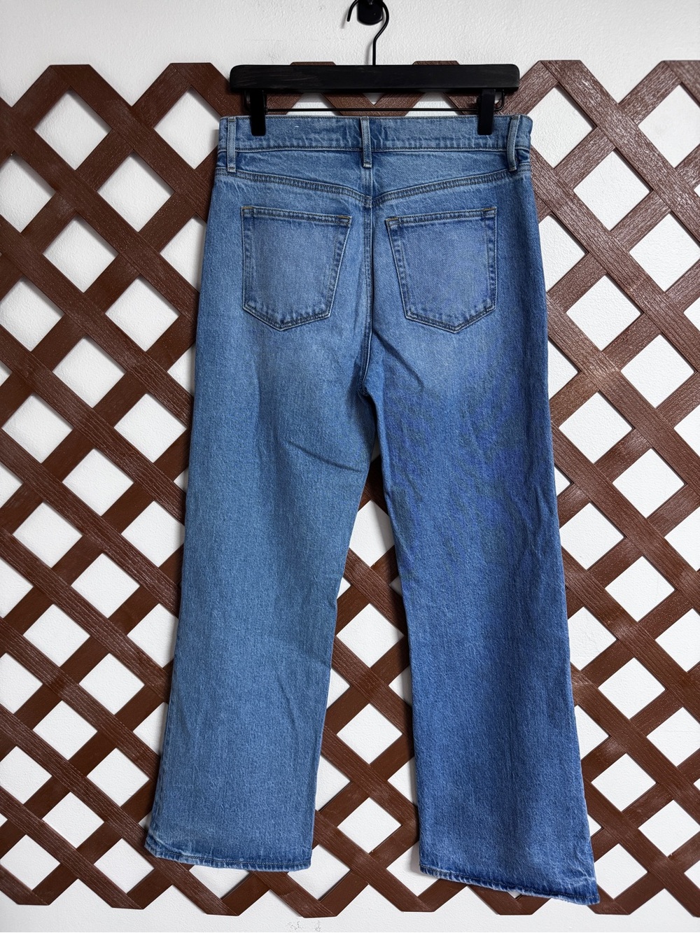 WJ452 {LOFT} "The Wide Leg" Blue High Rise Relaxed Loose Baggy Denim Jeans - Picture 2 of 7